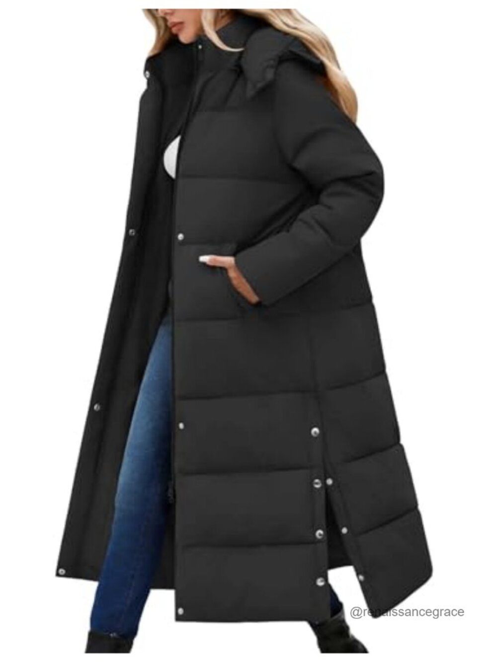 Long Maxi Down Puffer Coat Waterproof Fleece Lined Winter Jacket